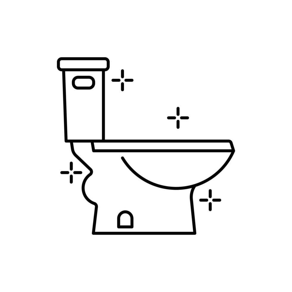 toilet schoonmaak lineair icoon. dun lijn illustratie. badkamer schoonmaak. contour symbool. vector geïsoleerd schets tekening