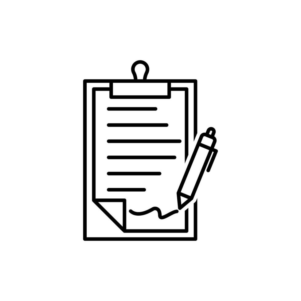 pen ondertekening een contract icoon met handtekening, papier symbool geïsoleerd Aan wit achtergrond voor grafisch en web ontwerp. vector