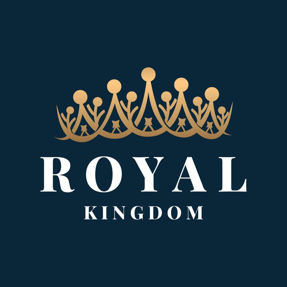 kroon logo ontwerp gemakkelijk mooi luxe sieraden koning en koningin prinses Koninklijk sjabloon illustratie vector