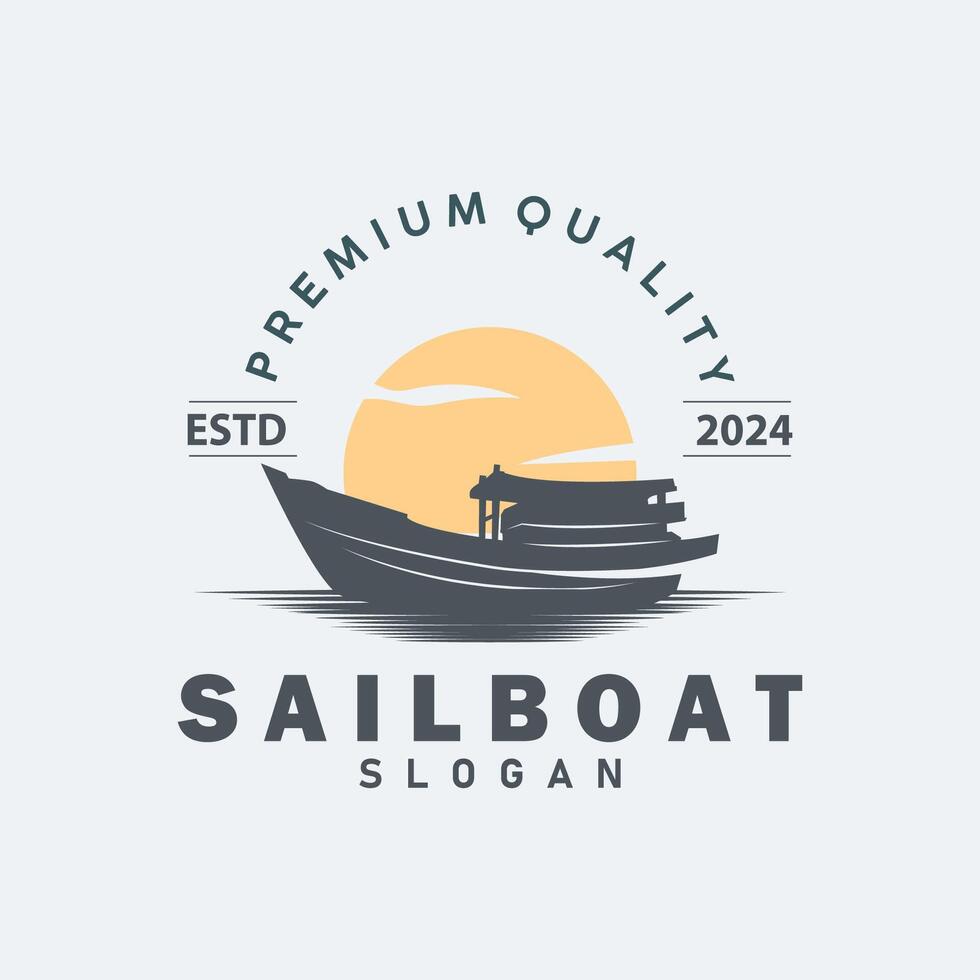 gemakkelijk sjabloon schip logo ontwerp vector marinier vervoer bedrijf silhouet reis schip