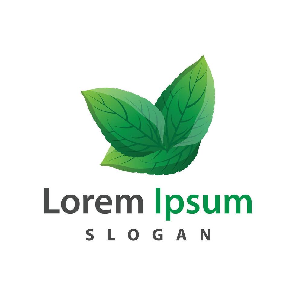 blad logo ontwerp icoon groen natuur element ecologie vector illustratie sjabloon