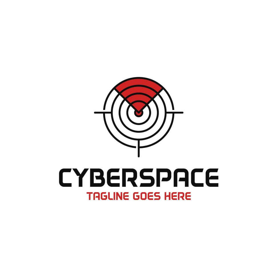 cyberspace radar logo ontwerp concept vector illustratie