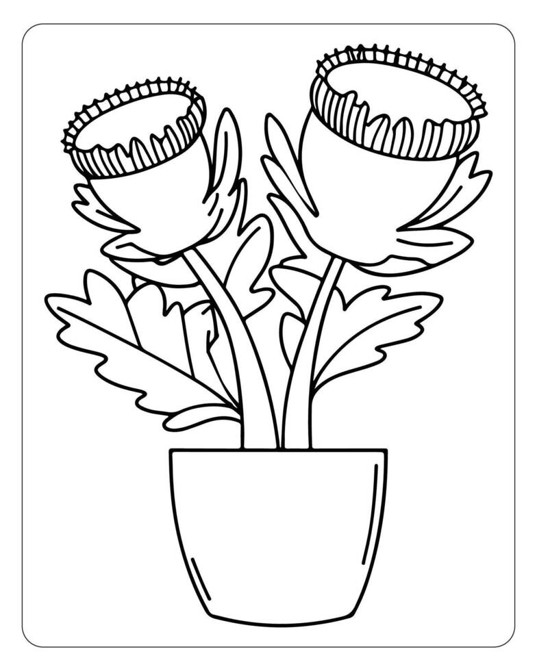 bloem kleur Pagina's voor kinderen, bloem illustratie vector