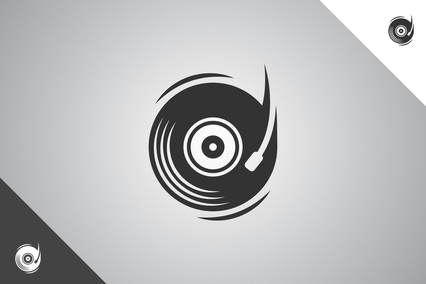 vinyl schijf logo. minimaal en modern logo. perfect logo voor bedrijf verwant naar band, muzikanten en zangers industrie. geïsoleerd achtergrond. vector eps 10.