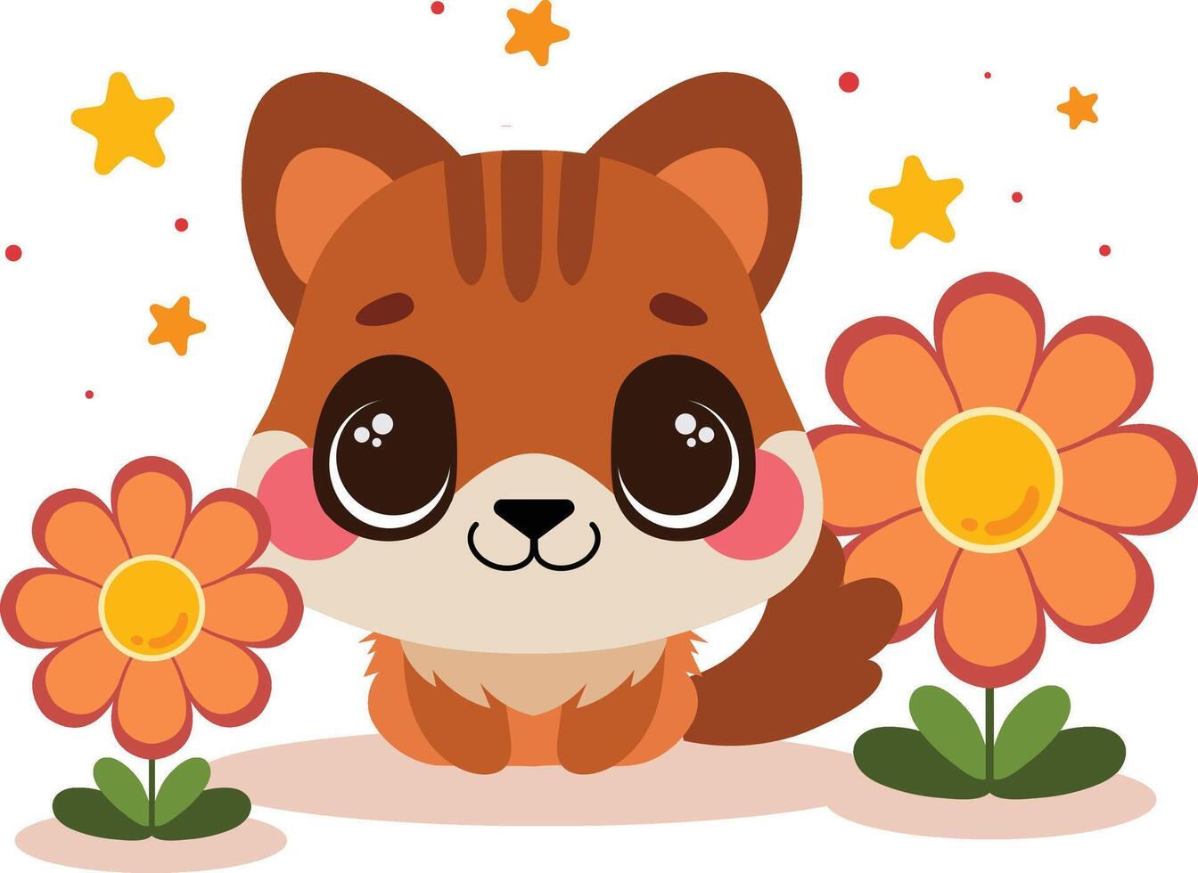 vlak ontwerp vector schattig kawaii aanbiddelijk baby dier tekenfilm karakter voorjaar natuur