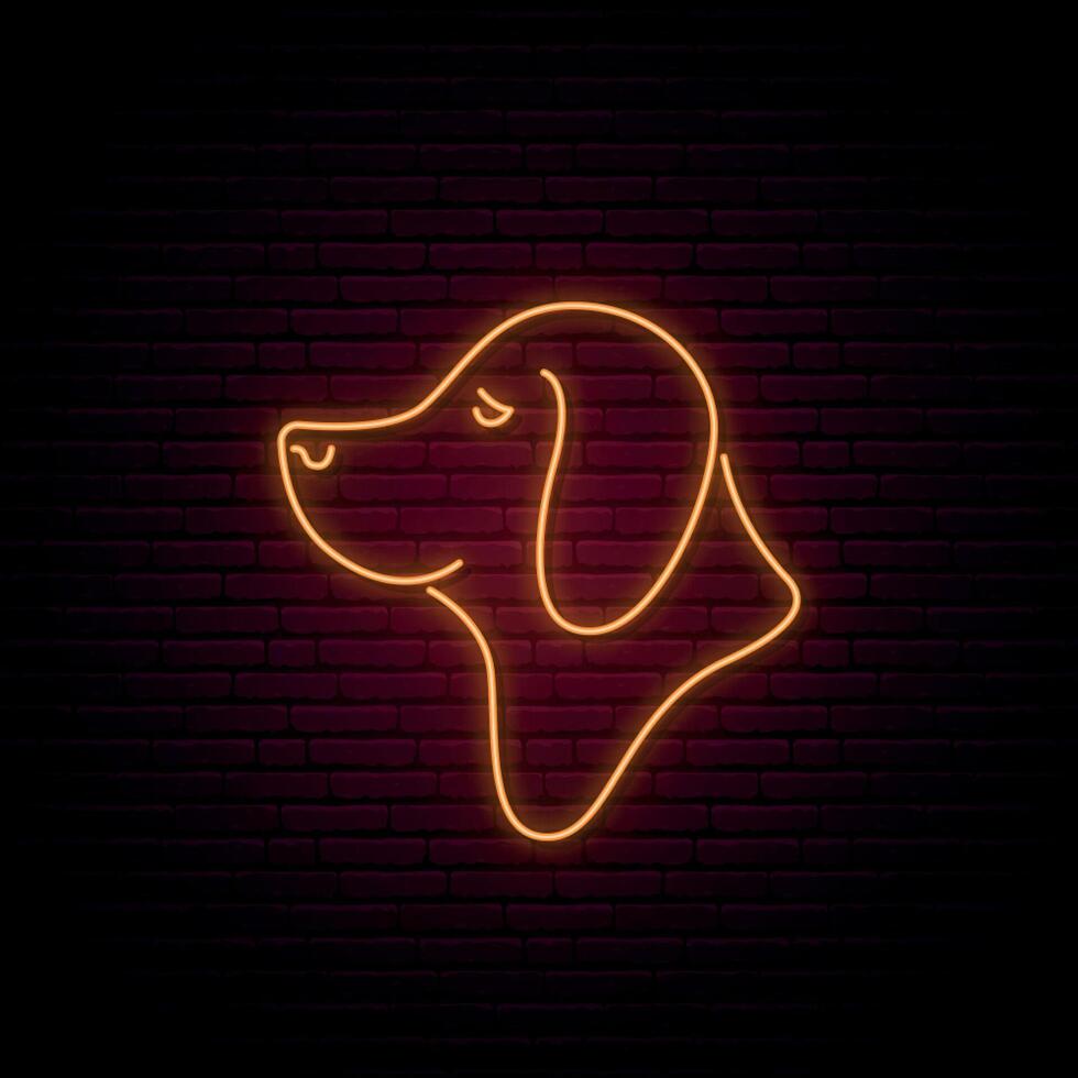 neon hond teken. vector