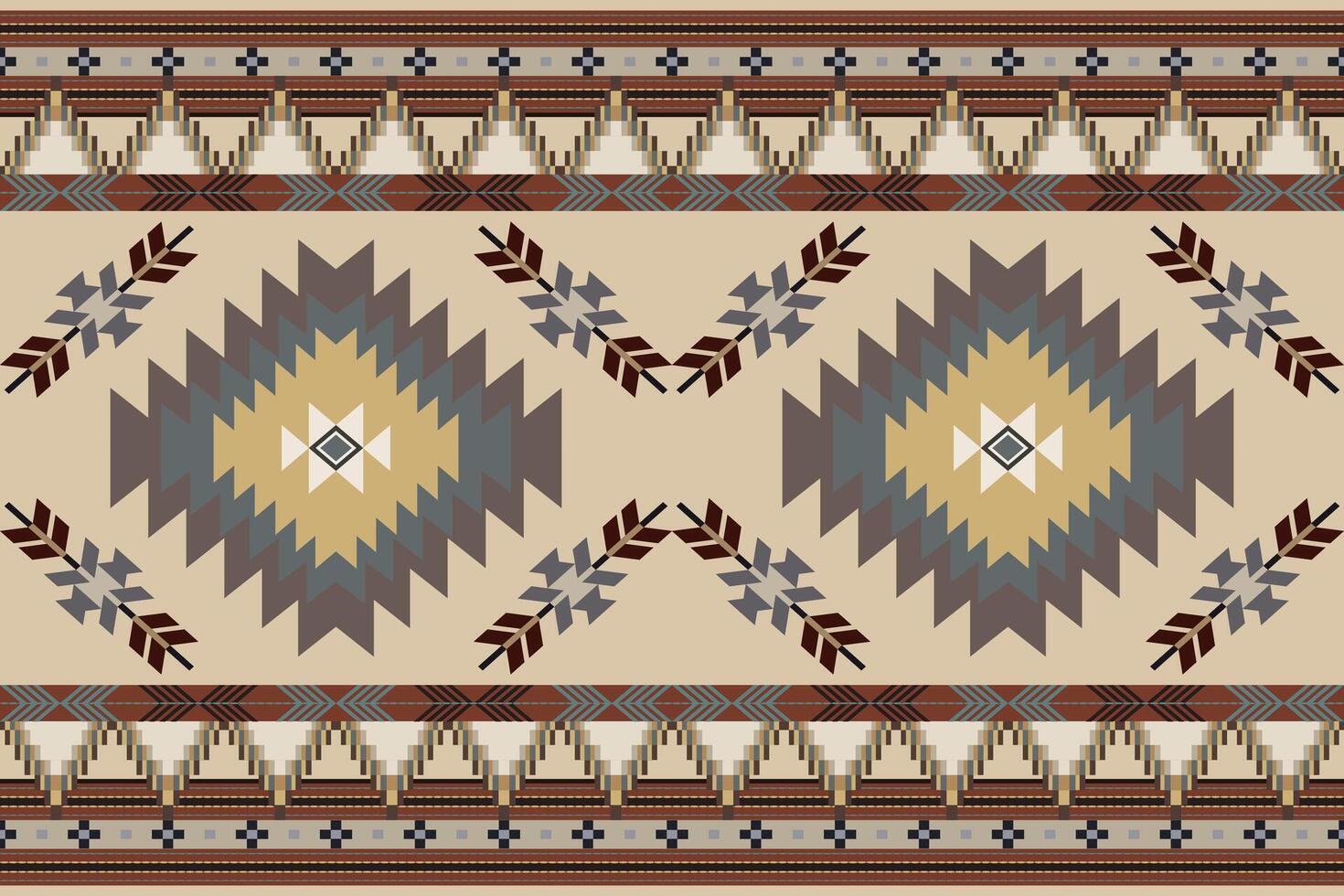 ikat tribal Indisch naadloos patroon. etnisch aztec kleding stof tapijt mandala ornament inheems boho chevron textiel.geometrisch Afrikaanse Amerikaans oosters traditioneel vector illustraties. borduurwerk stijl.