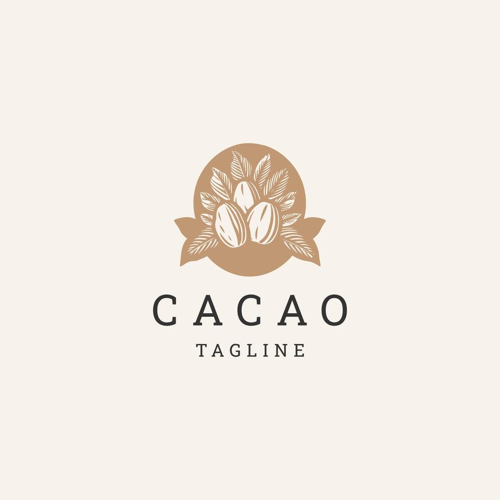 ai gegenereerd cacao logo vector icoon ontwerp sjabloon