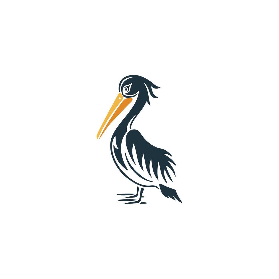 ai gegenereerd strand dier pelikaan vogel logo vector illustratie ontwerp.