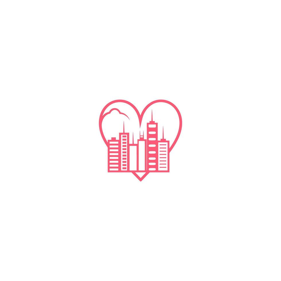 ai gegenereerd stad hart logo ontwerp icoon vector
