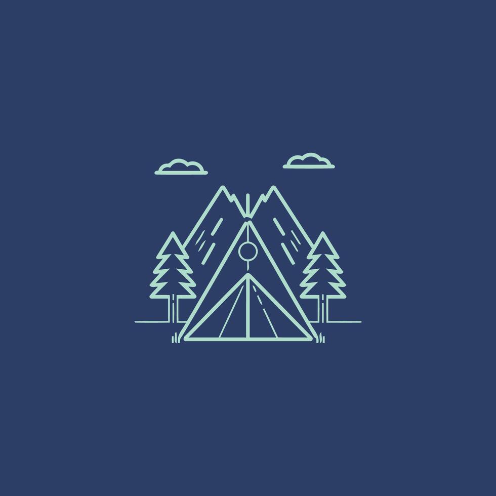 ai gegenereerd camping logo vector icoon ontwerp sjabloon