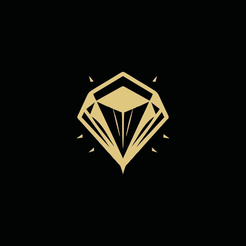 ai gegenereerd diamant logo icoon vector meetkundig diamant kunst sieraden winkel teken.