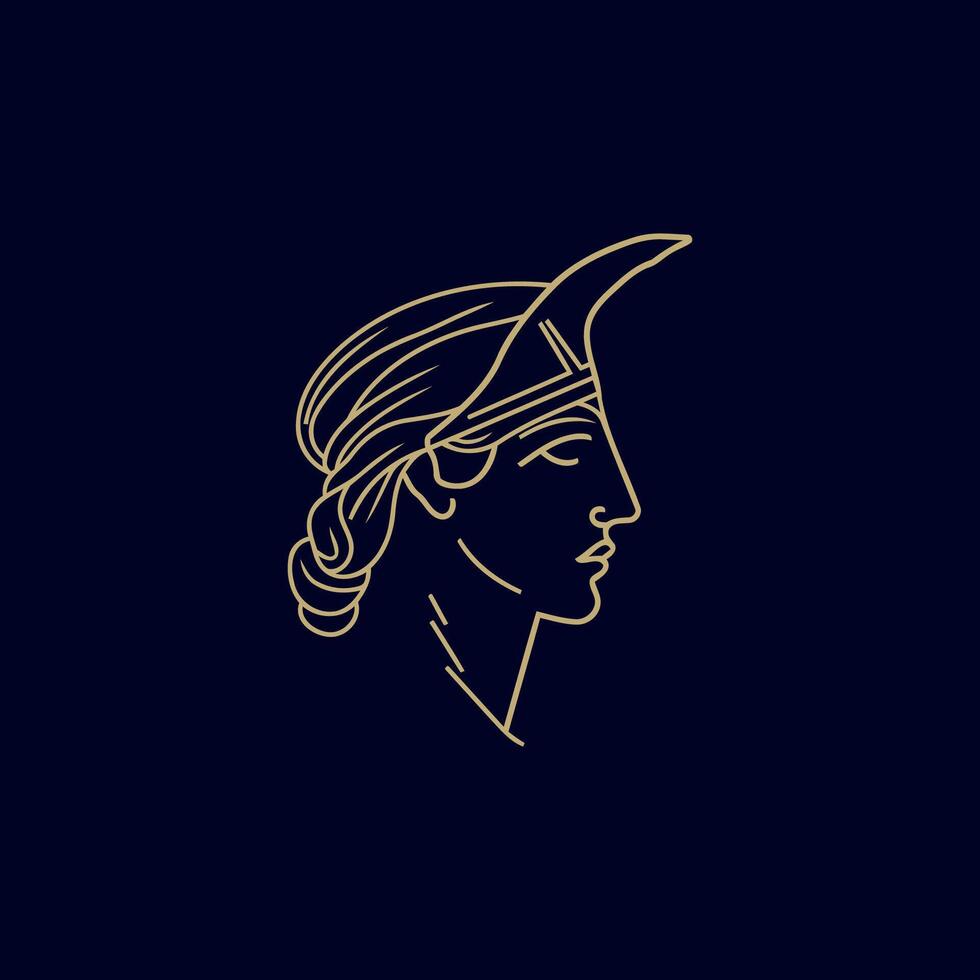 ai gegenereerd athena de godin vector logo ontwerp