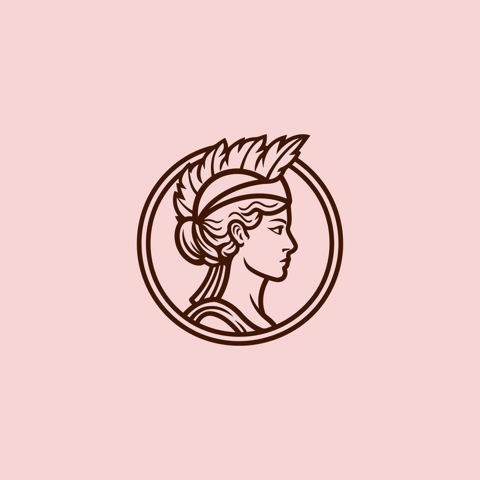 ai gegenereerd athena de godin vector logo ontwerp