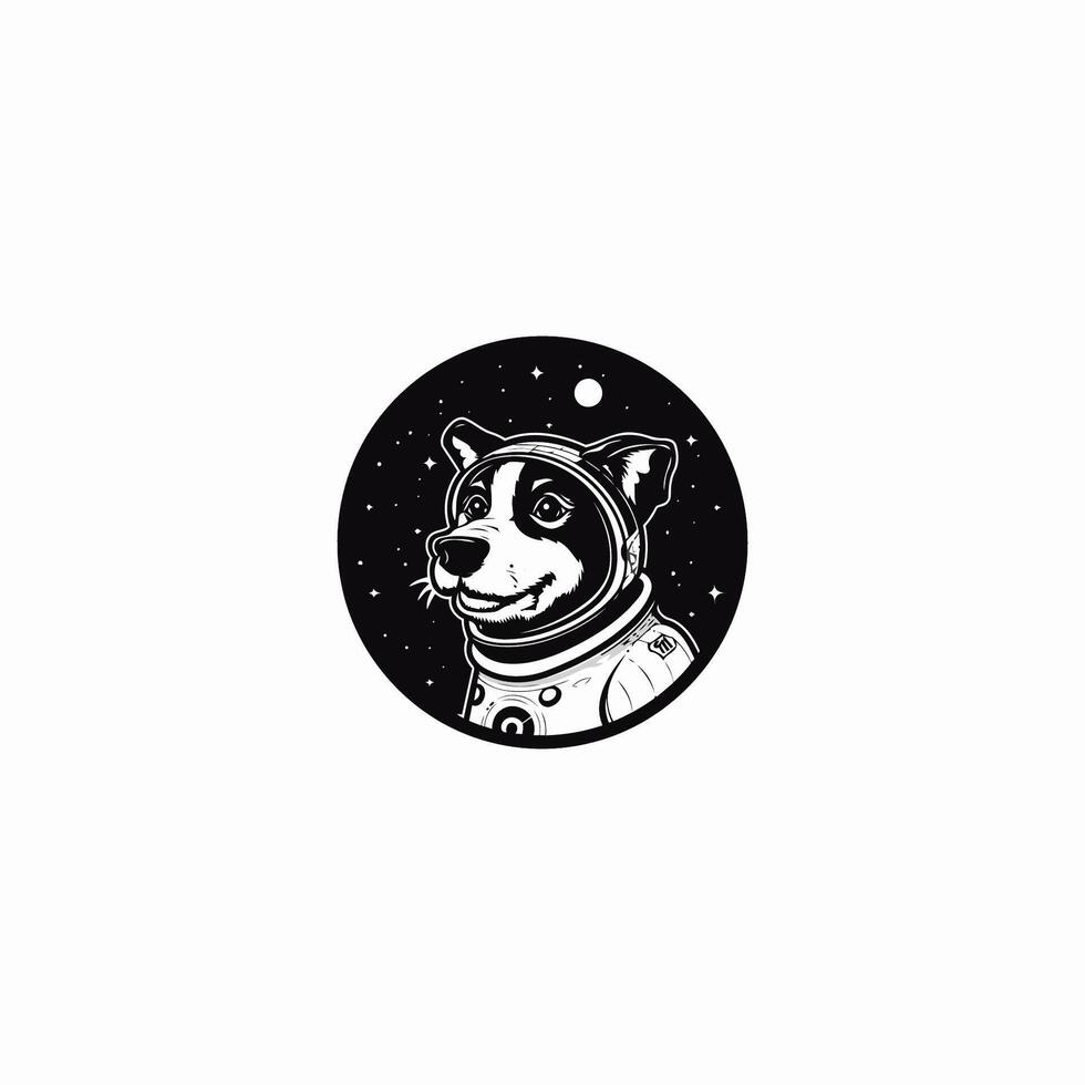 ai gegenereerd hond in ruimte logo vector icoon ontwerp sjabloon