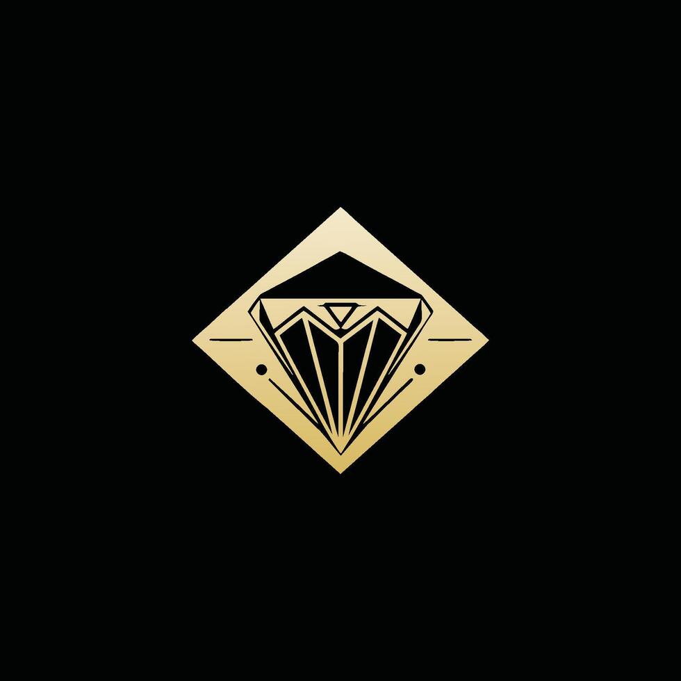 ai gegenereerd diamant logo icoon vector meetkundig diamant kunst sieraden winkel teken.