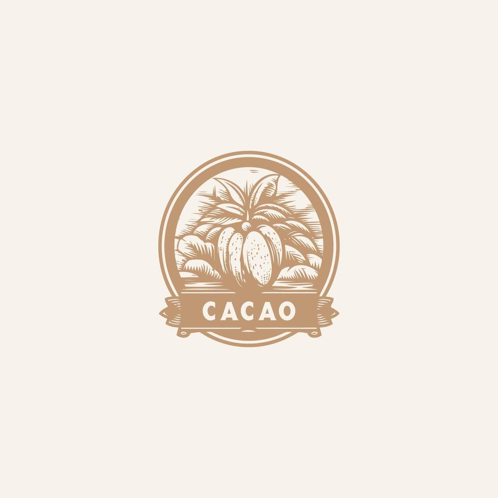 ai gegenereerd cacao logo vector icoon ontwerp sjabloon