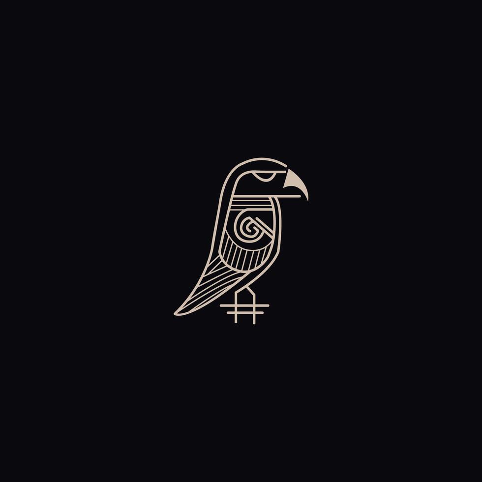 ai gegenereerd Egyptische god horus logo icoon ontwerp. elegant luxe vlak vector. vector