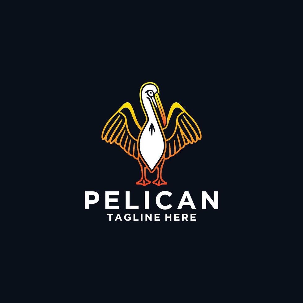 ai gegenereerd strand dier pelikaan vogel logo vector illustratie ontwerp.