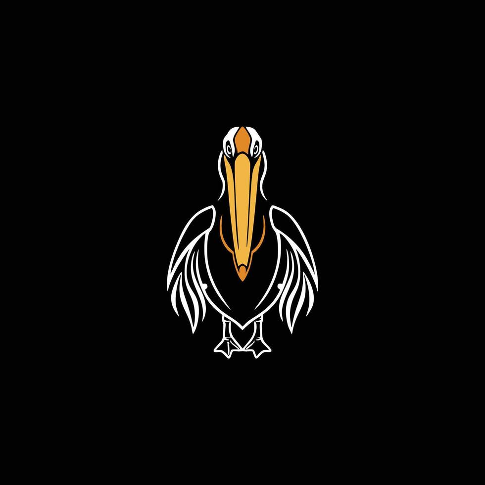 ai gegenereerd strand dier pelikaan vogel logo vector illustratie ontwerp.