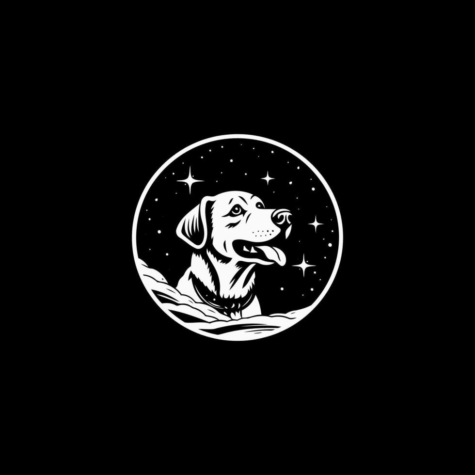 ai gegenereerd hond in ruimte logo vector icoon ontwerp sjabloon