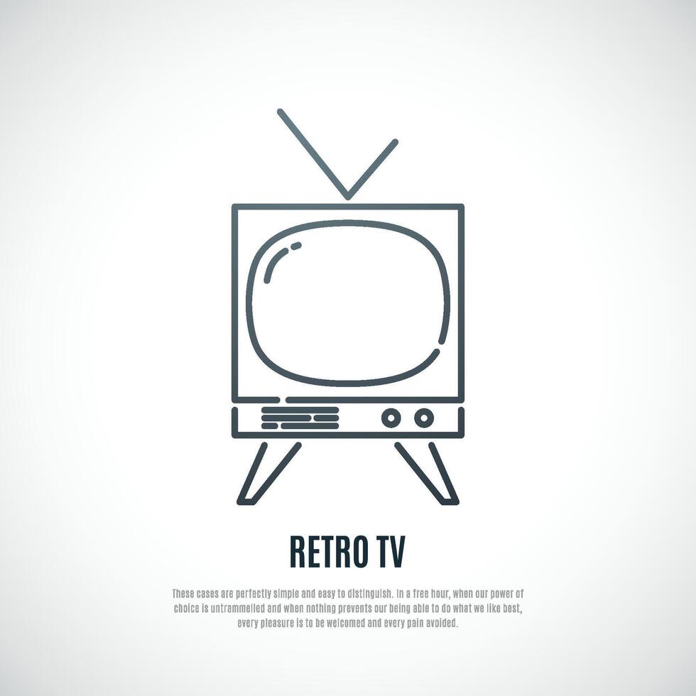 retro TV icoon geïsoleerd Aan wit achtergrond. vector