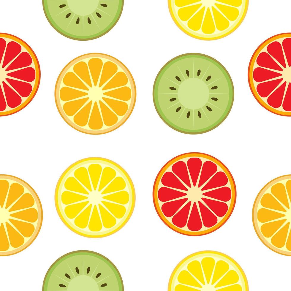 citrus patroon. gesneden sinaasappels en citroenen. vector grafiek