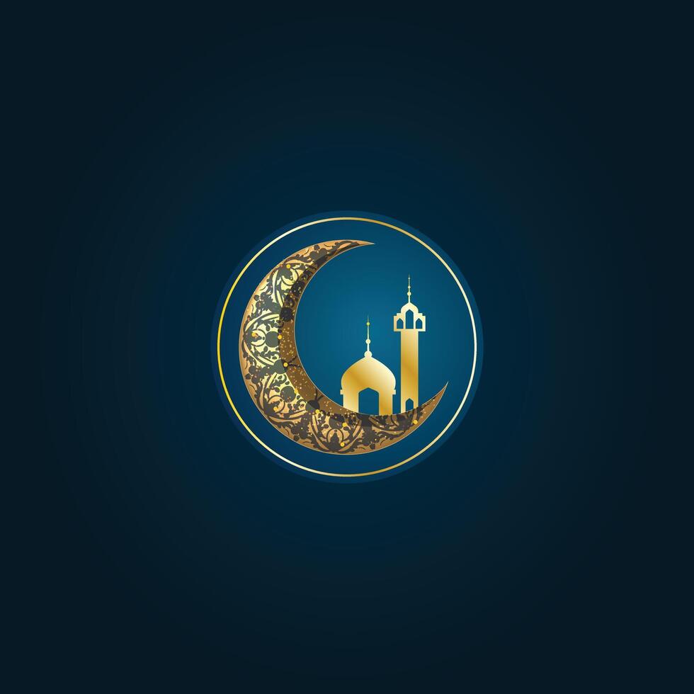 Arabisch gouden halve maan maan vector Ramadan kareem groet halve maan Islamitisch symbool