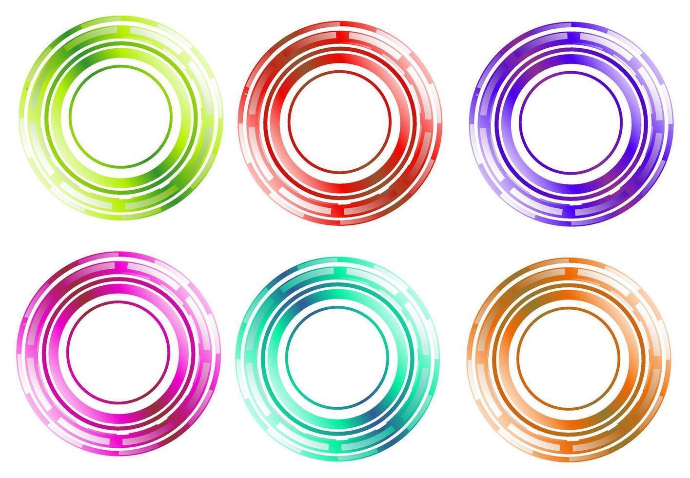 kleurrijk cirkel technologie infographic element reeks vector