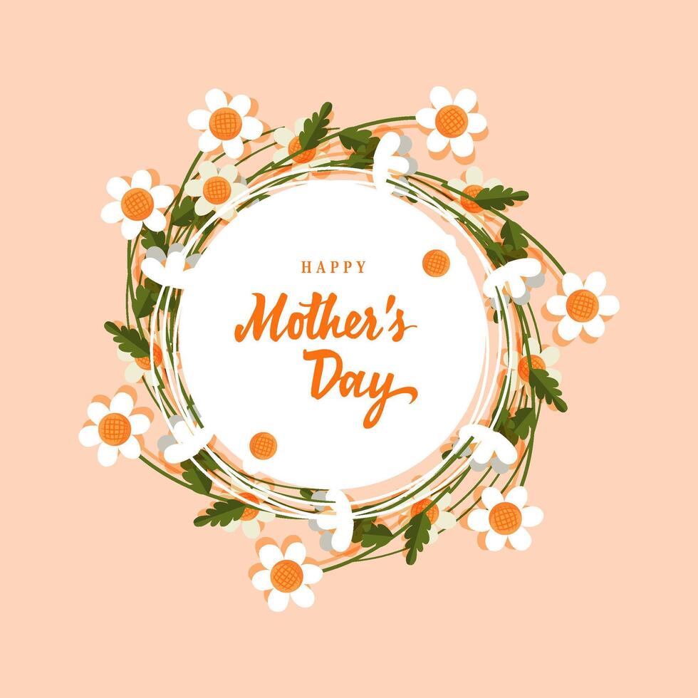 gelukkig moeders dag groet kaart met bloemen decoratie vector