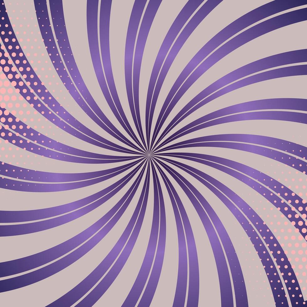 Purper en roze halftone zonnestraal kolken achtergrond vector