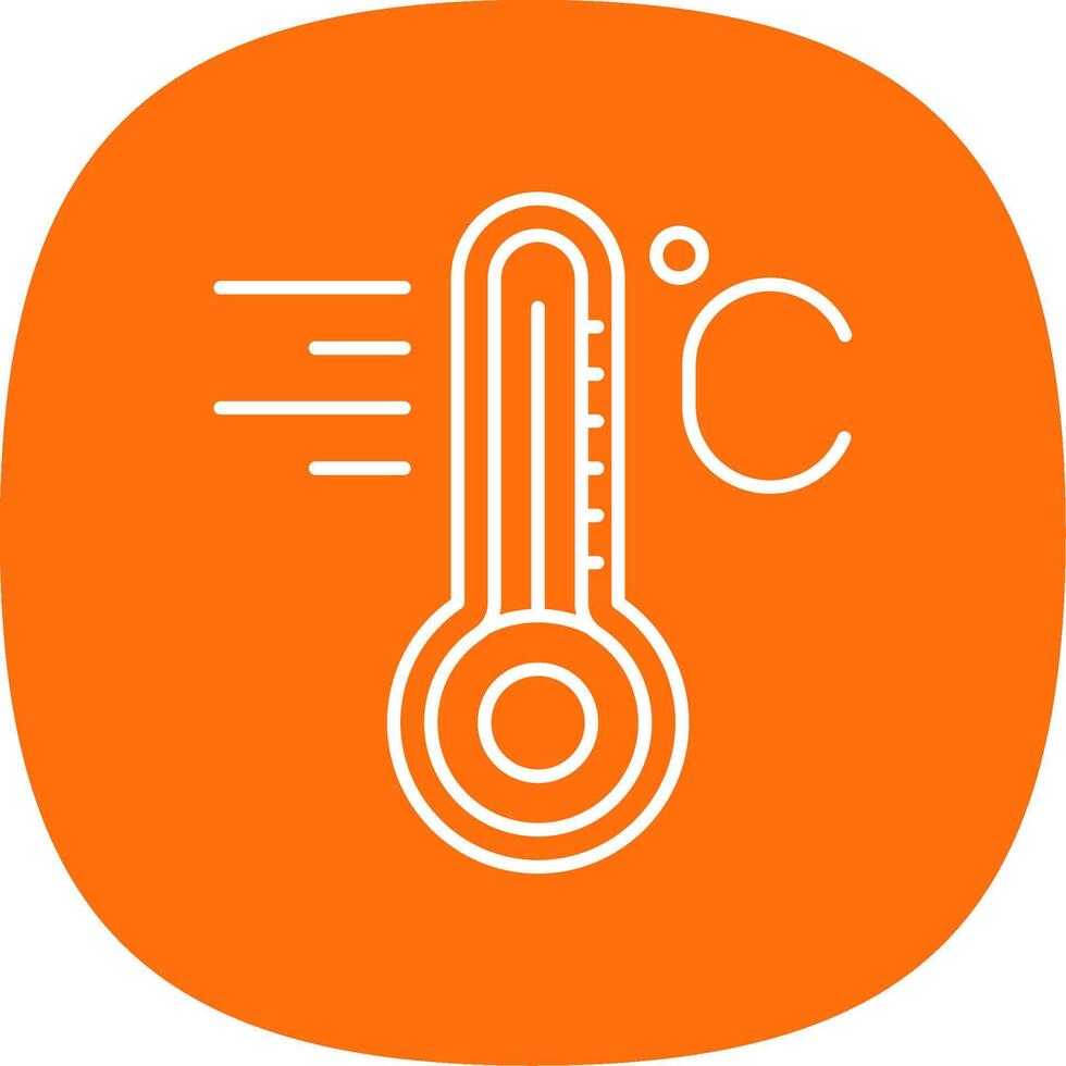 temperatuur lijn kromme icoon vector