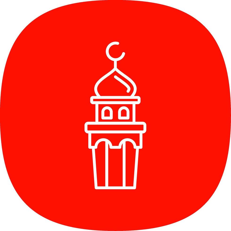 minaret lijn kromme icoon vector