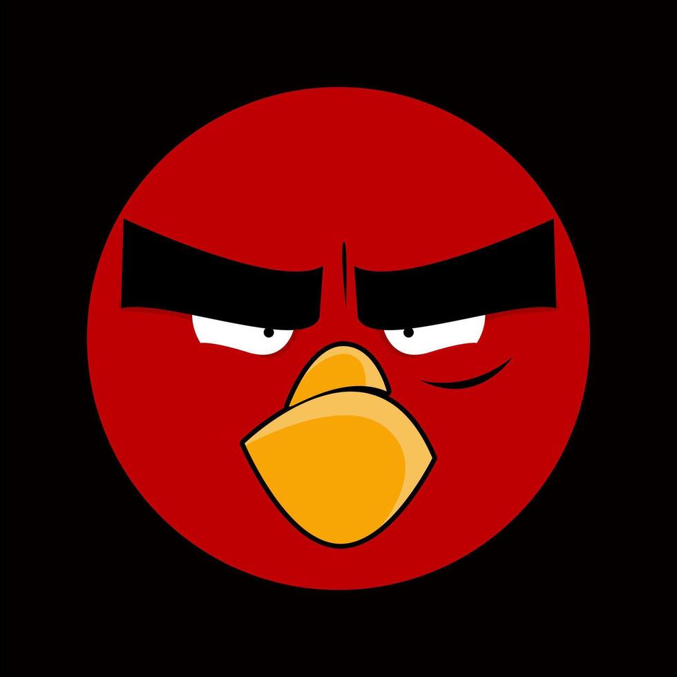 boos vogel met rood gezicht en geel bek vector