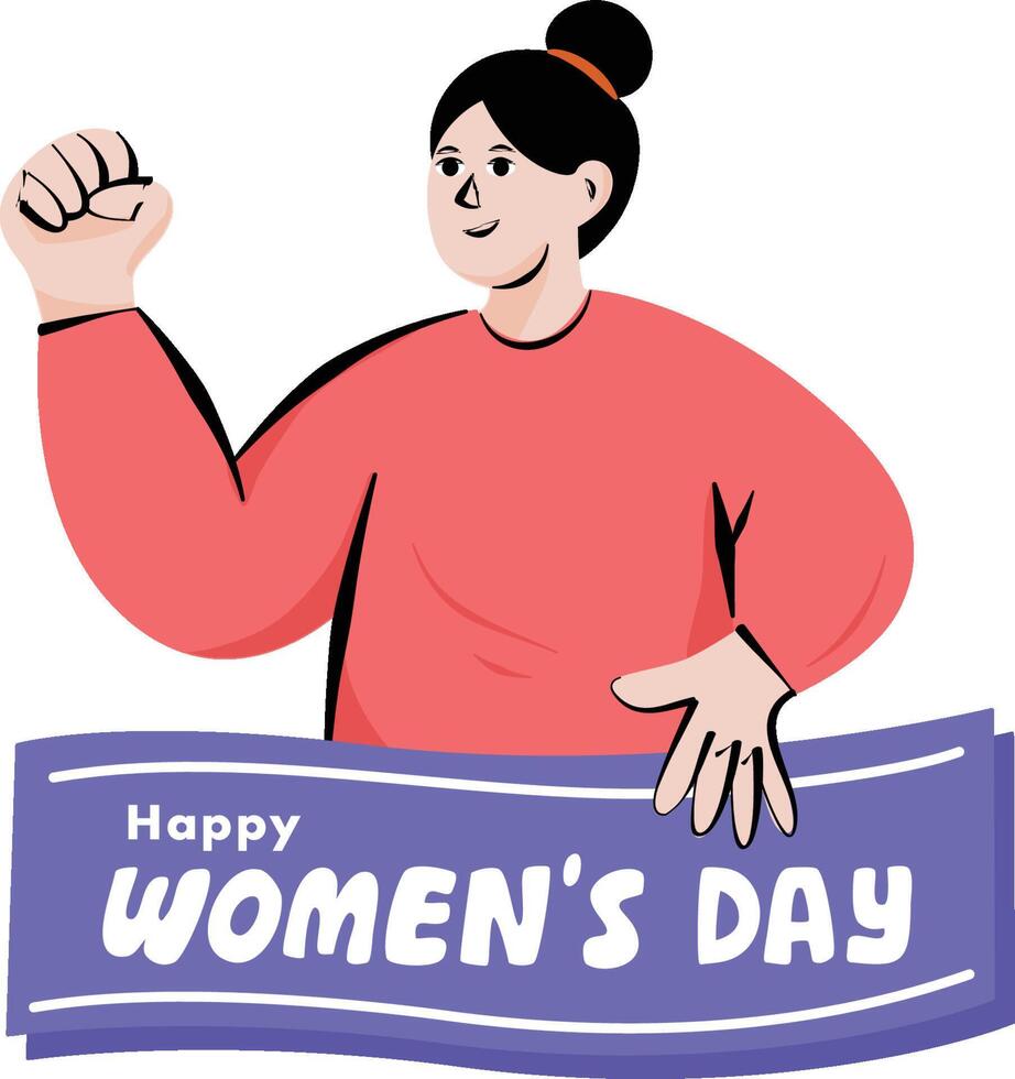 Internationale vrouwen dag maart 8 meisje macht reeks illustratie vector