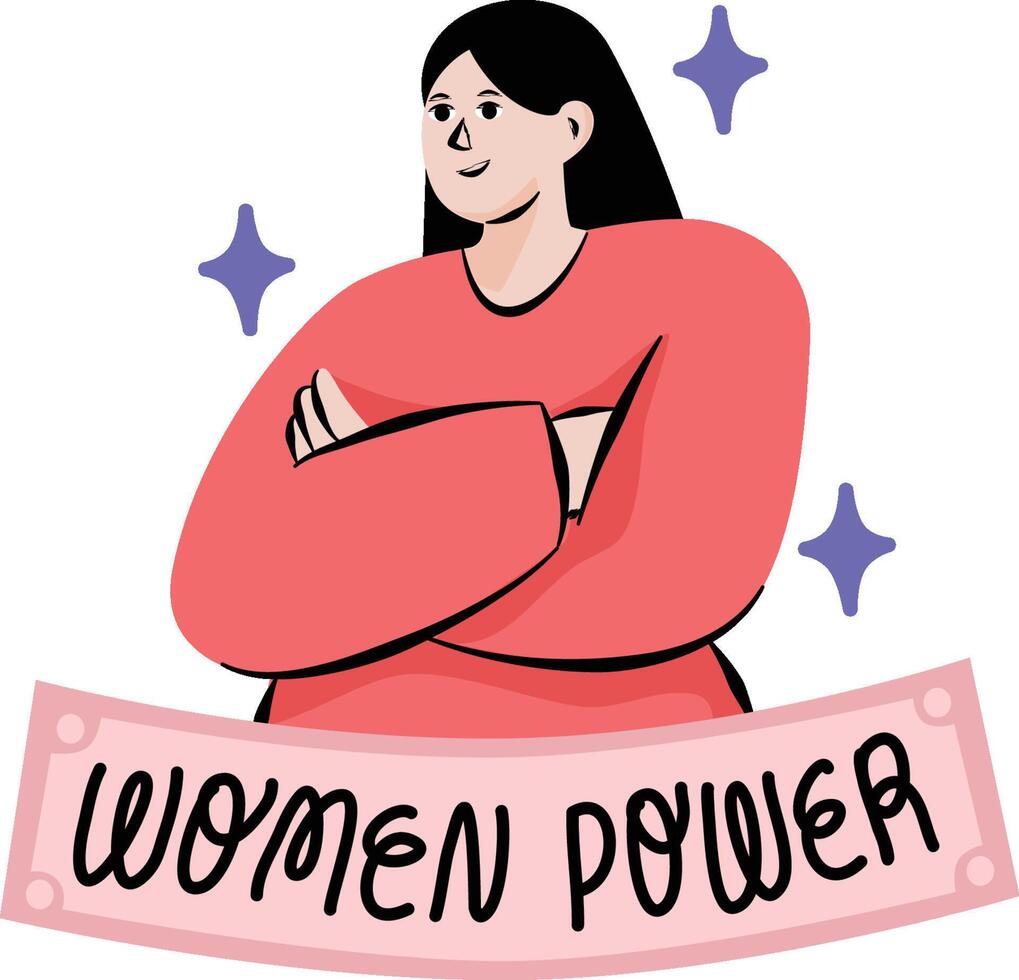 Internationale vrouwen dag maart 8 meisje macht reeks illustratie vector