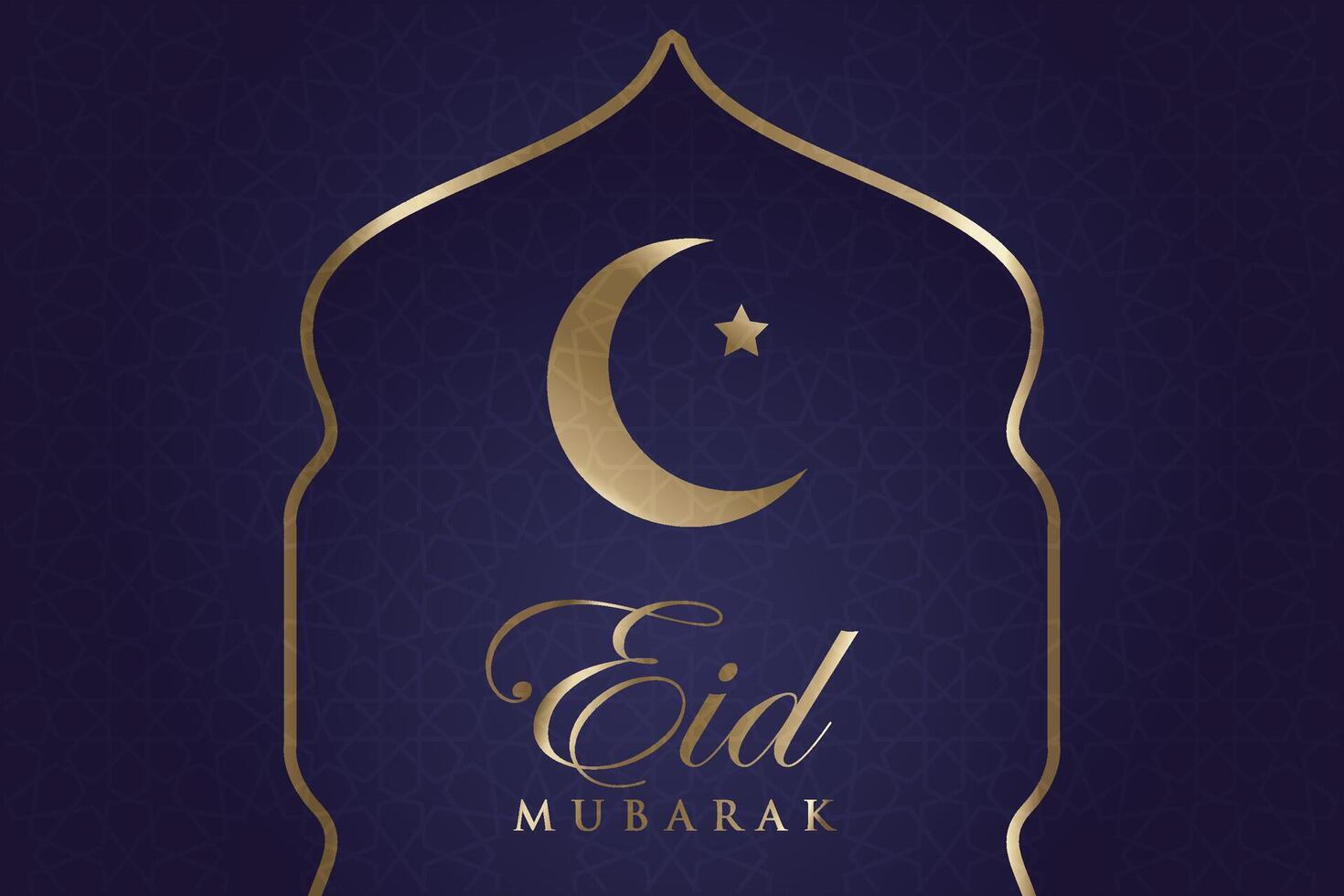 elegant luxe ramadan, eid mubarak decoratief vakantie kaart vector