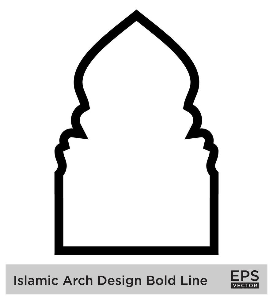 Islamitisch boog ontwerp stoutmoedig lijn schets lineair zwart beroerte silhouetten ontwerp pictogram symbool zichtbaar illustratie vector