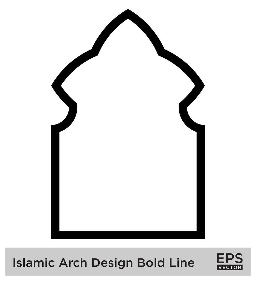 Islamitisch boog ontwerp stoutmoedig lijn schets lineair zwart beroerte silhouetten ontwerp pictogram symbool zichtbaar illustratie vector