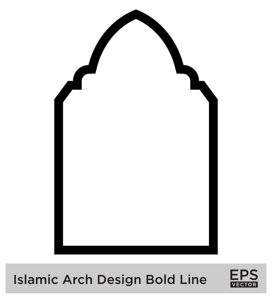 Islamitisch boog ontwerp stoutmoedig lijn schets lineair zwart beroerte silhouetten ontwerp pictogram symbool zichtbaar illustratie vector