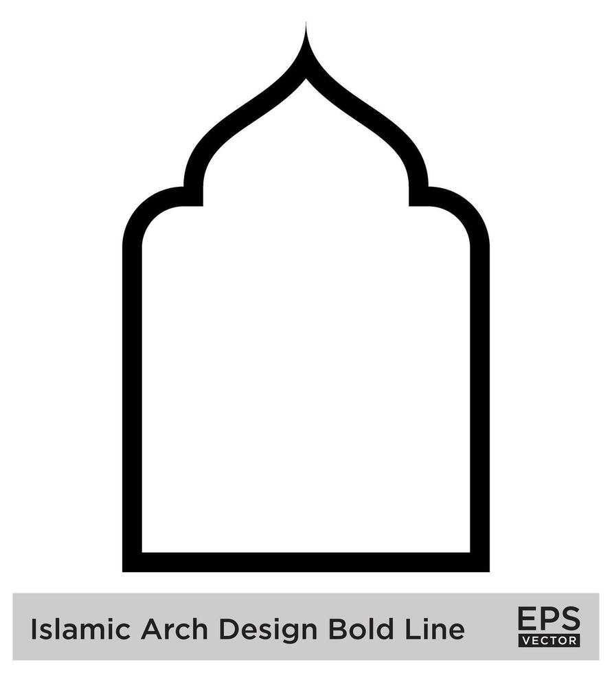 Islamitisch boog ontwerp stoutmoedig lijn schets lineair zwart beroerte silhouetten ontwerp pictogram symbool zichtbaar illustratie vector
