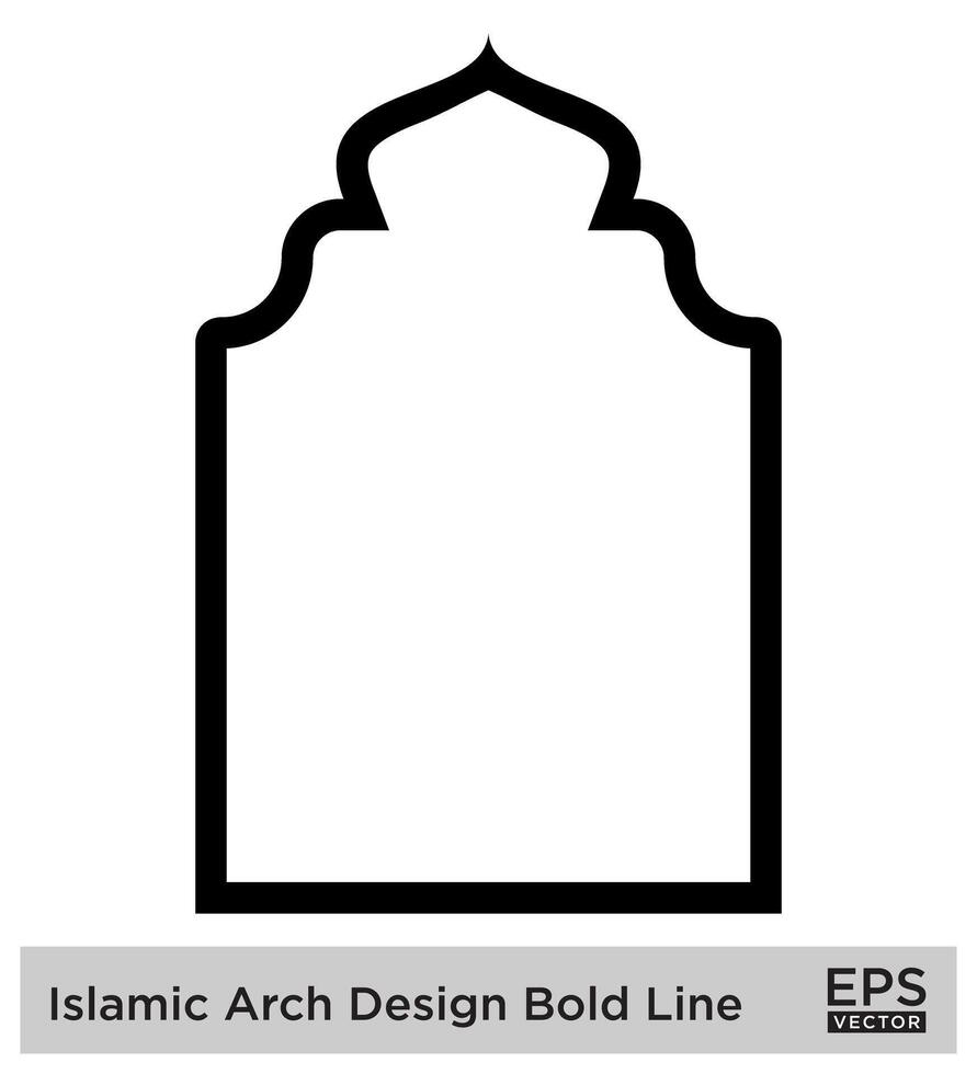 Islamitisch boog ontwerp stoutmoedig lijn schets lineair zwart beroerte silhouetten ontwerp pictogram symbool zichtbaar illustratie vector