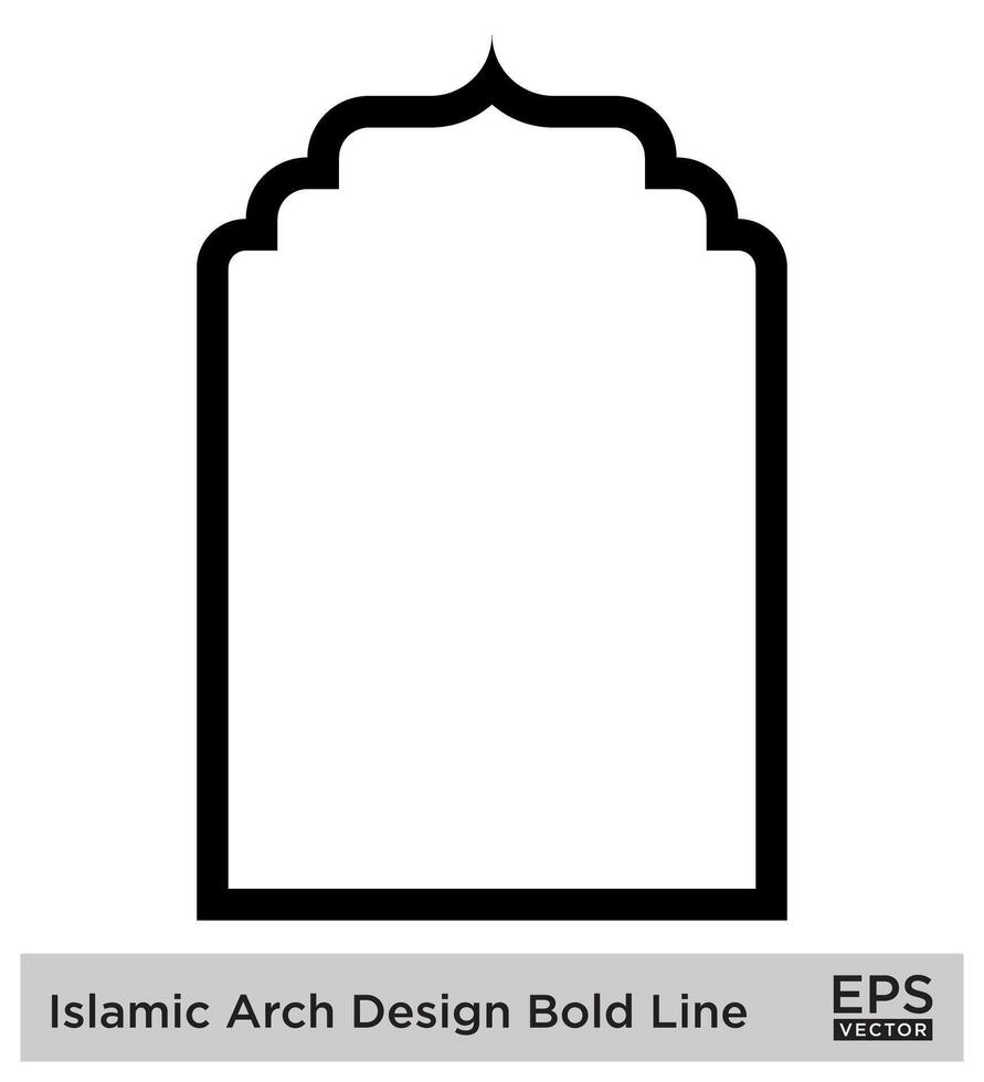 Islamitisch boog ontwerp stoutmoedig lijn schets lineair zwart beroerte silhouetten ontwerp pictogram symbool zichtbaar illustratie vector