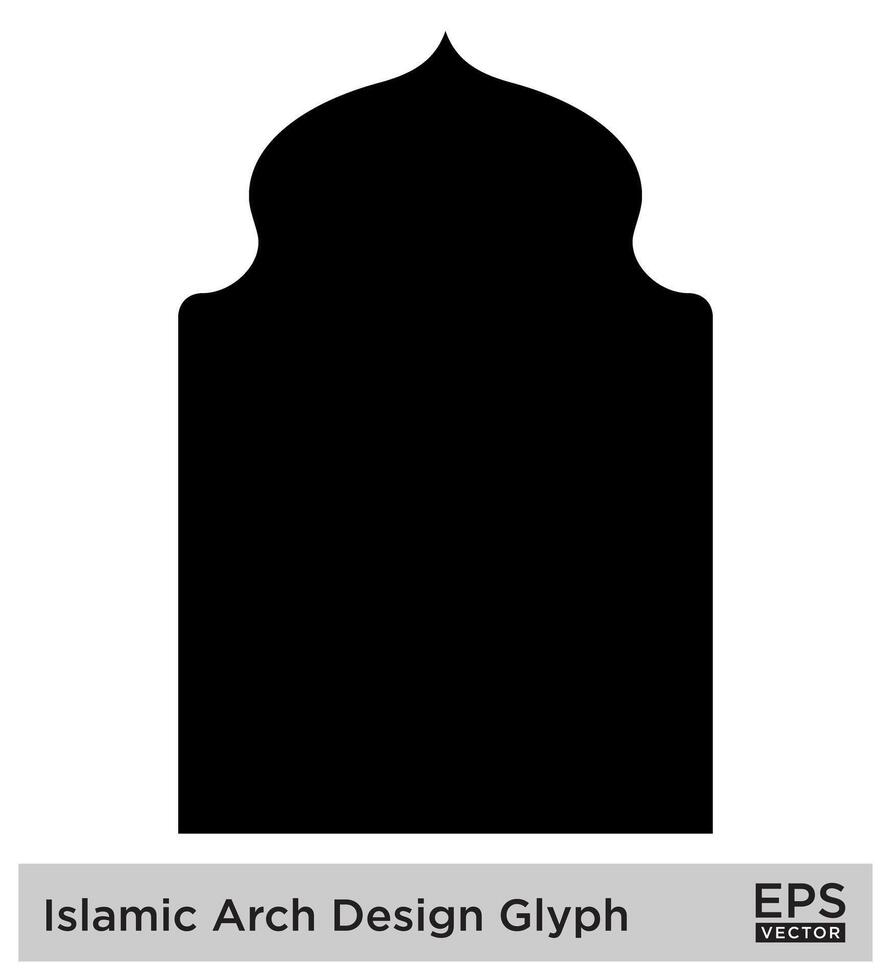 Islamitisch boog ontwerp glyph zwart gevulde silhouetten ontwerp pictogram symbool zichtbaar illustratie vector