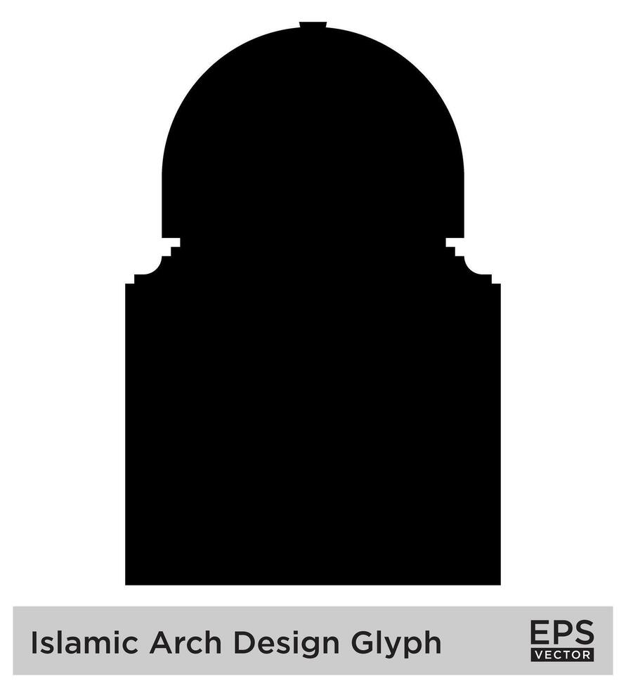 Islamitisch boog ontwerp glyph zwart gevulde silhouetten ontwerp pictogram symbool zichtbaar illustratie vector