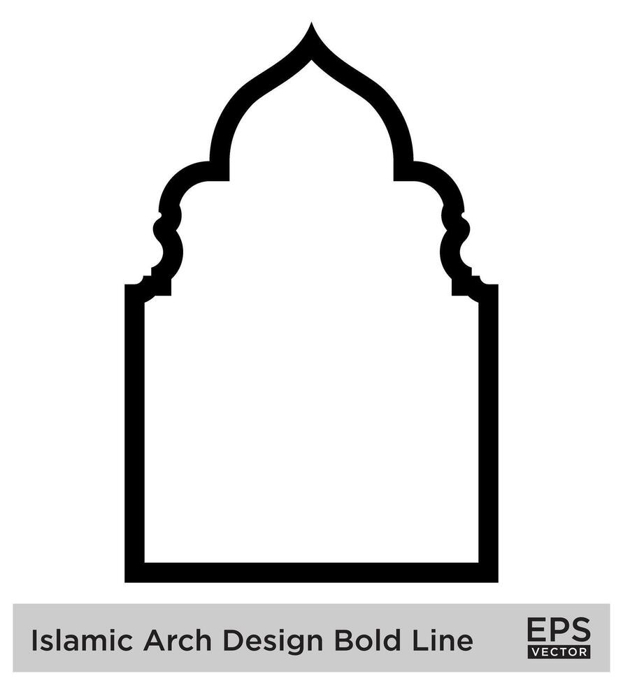 Islamitisch boog ontwerp stoutmoedig lijn schets lineair zwart beroerte silhouetten ontwerp pictogram symbool zichtbaar illustratie vector