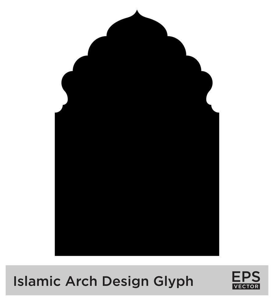 Islamitisch boog ontwerp glyph zwart gevulde silhouetten ontwerp pictogram symbool zichtbaar illustratie vector