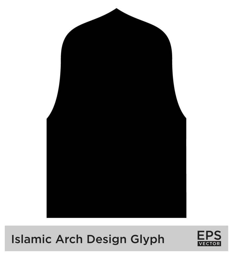 Islamitisch boog ontwerp glyph zwart gevulde silhouetten ontwerp pictogram symbool zichtbaar illustratie vector