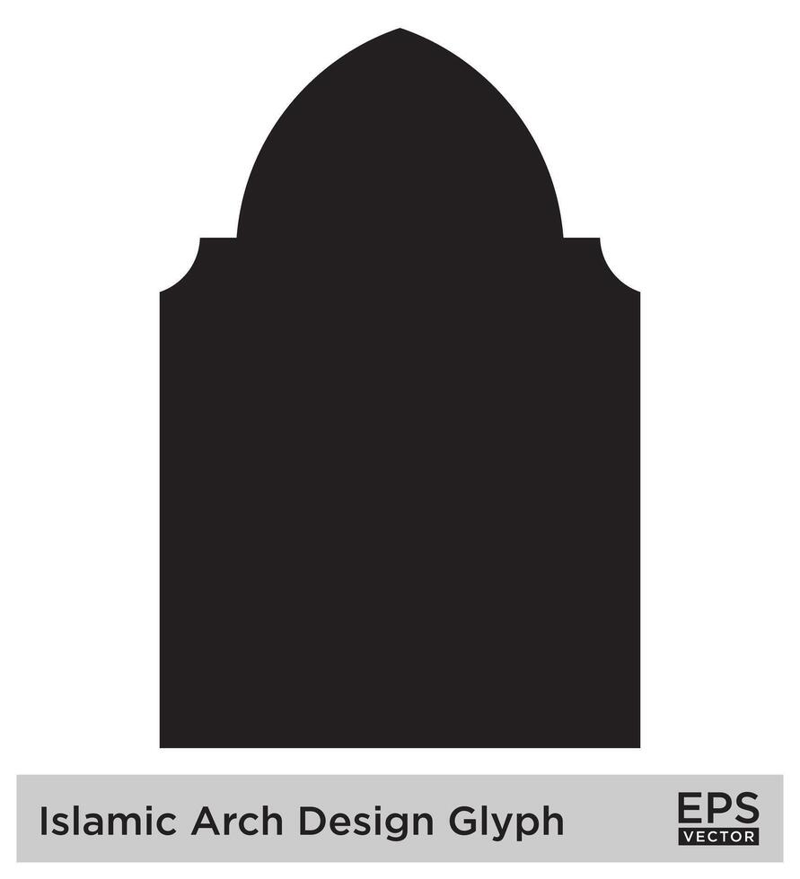 Islamitisch boog ontwerp glyph zwart gevulde silhouetten ontwerp pictogram symbool zichtbaar illustratie vector