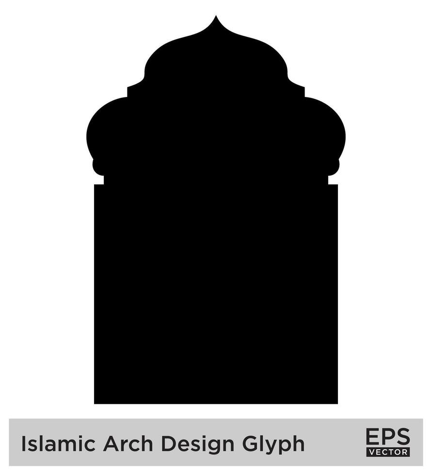 Islamitisch boog ontwerp glyph zwart gevulde silhouetten ontwerp pictogram symbool zichtbaar illustratie vector